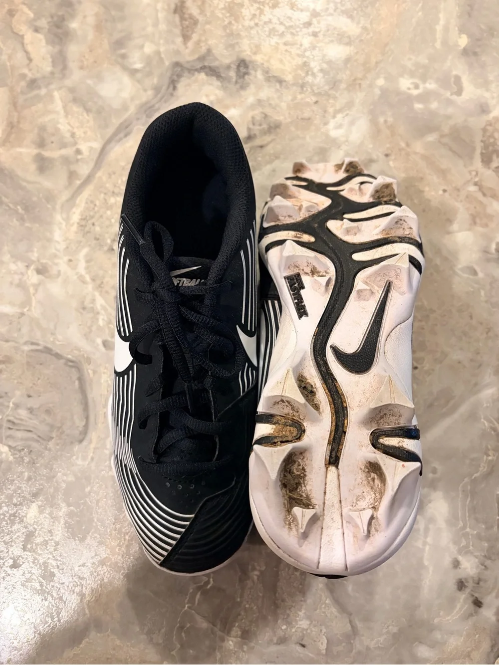Nike Youth Softball Cleats Black/White US 4.5Y Black White Colorway